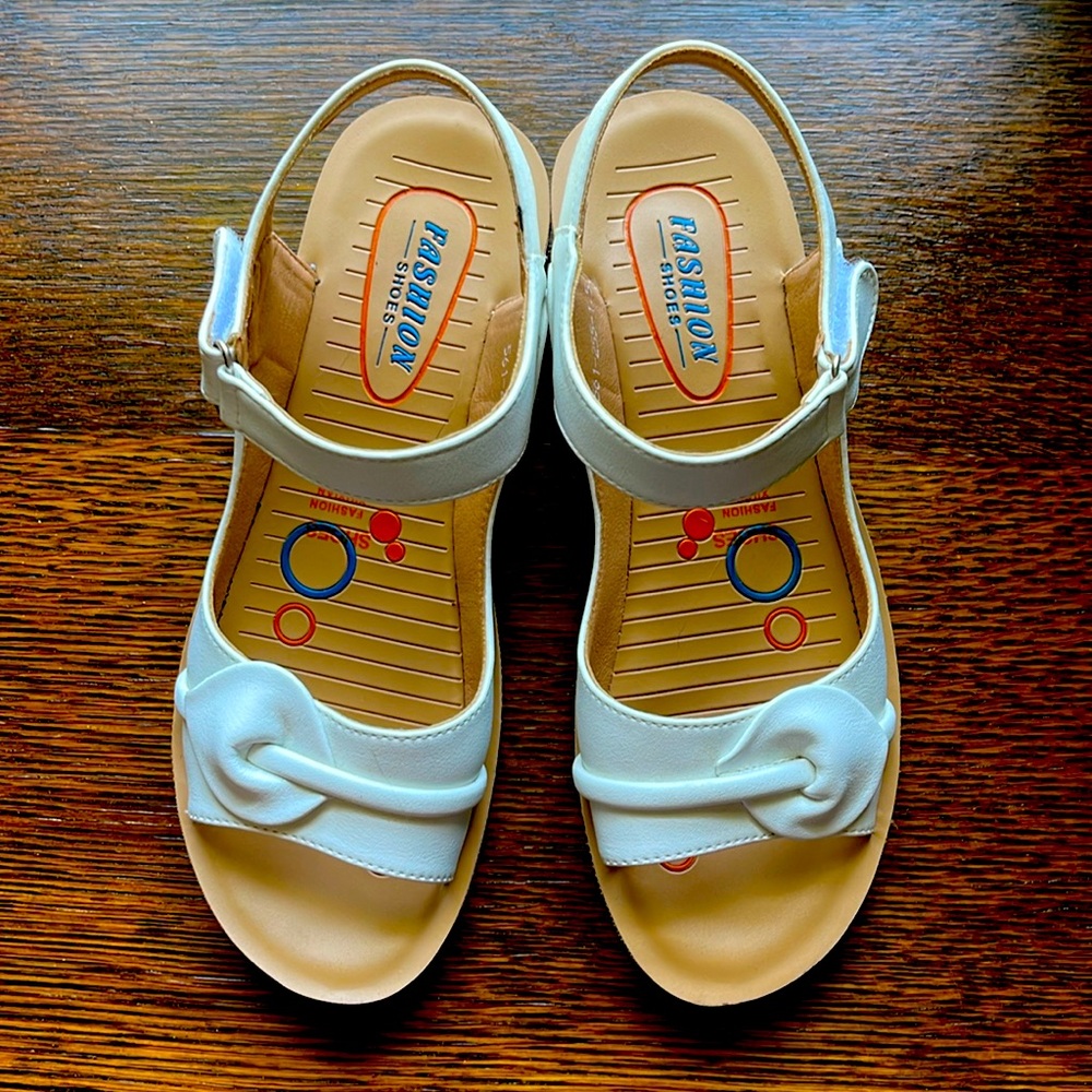 White sandals